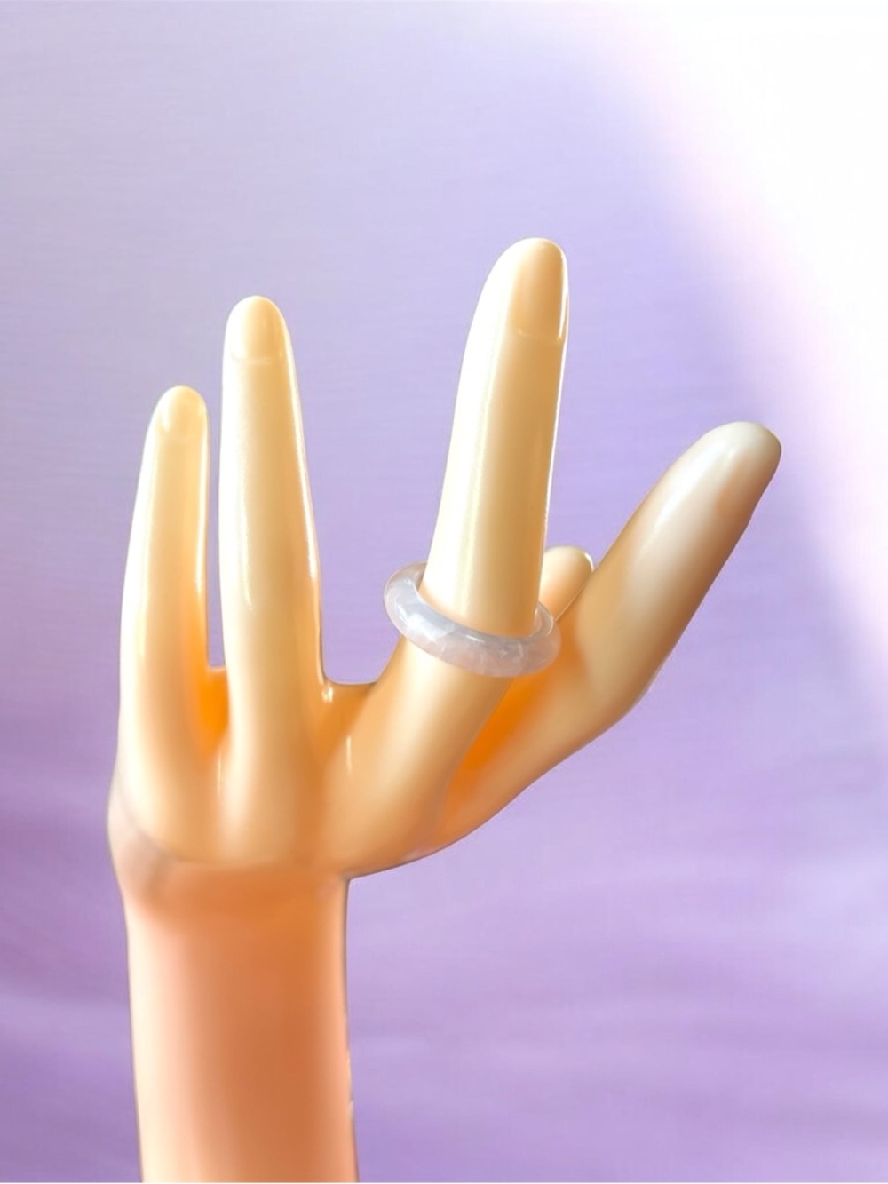 Minimalist Translucent Rose Quartz Ring - Women Jewelry